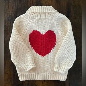 GAP Baby Ivory Heart Cardigan